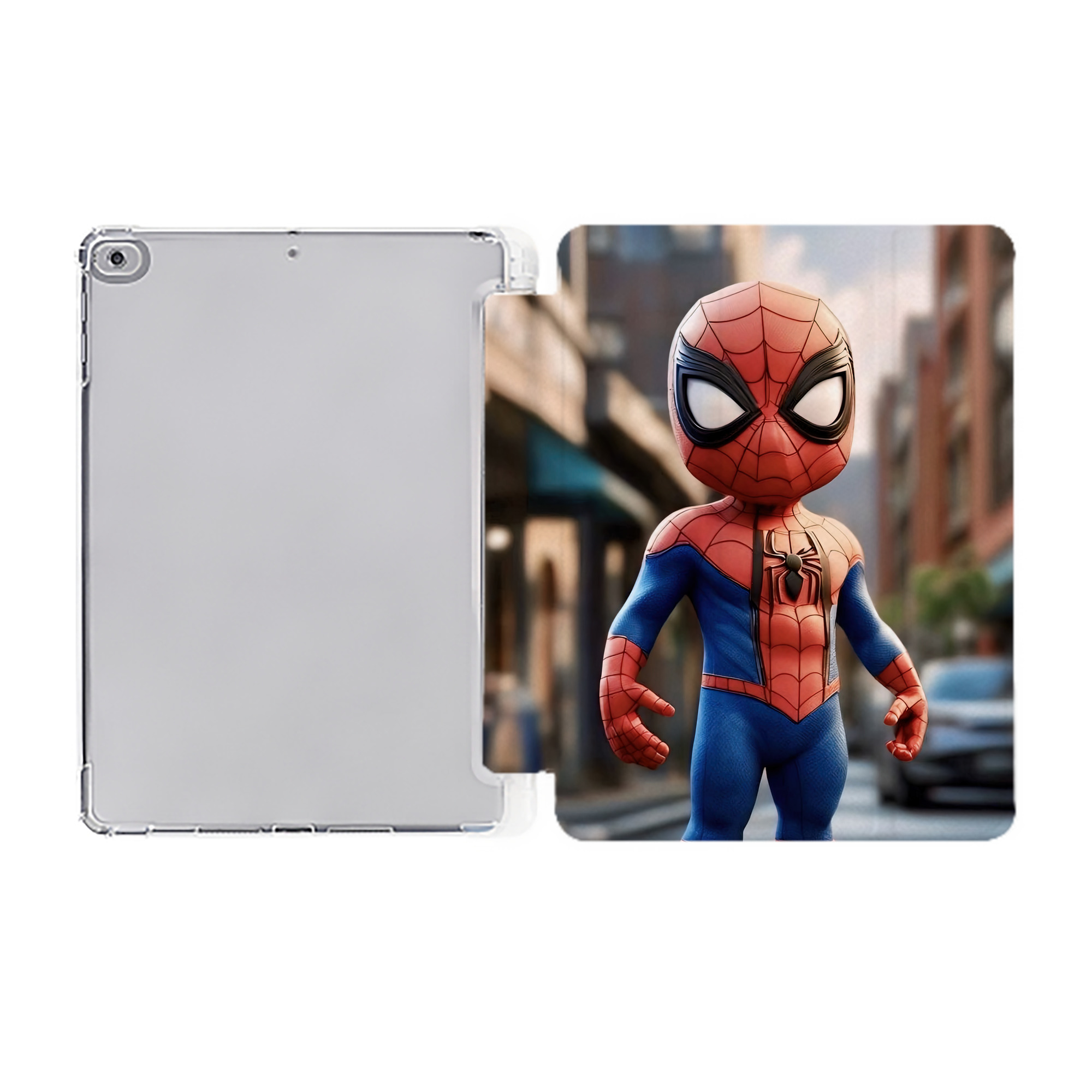 （画像用） Spider Man スパイダーマン IPad ケース ペン収納付き 三つ折りスタンド PUレザー×シリコン 対応機種9.5/10.5/10.9インチ